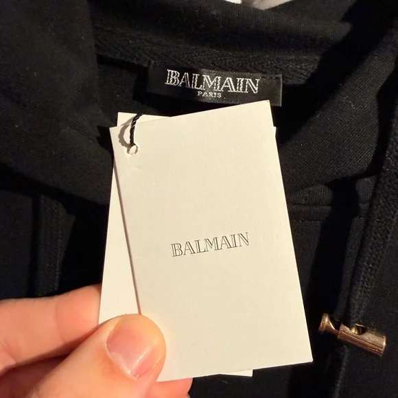 NWT Balmain Black Zippered Sweatshirt - Picture 5 of 6